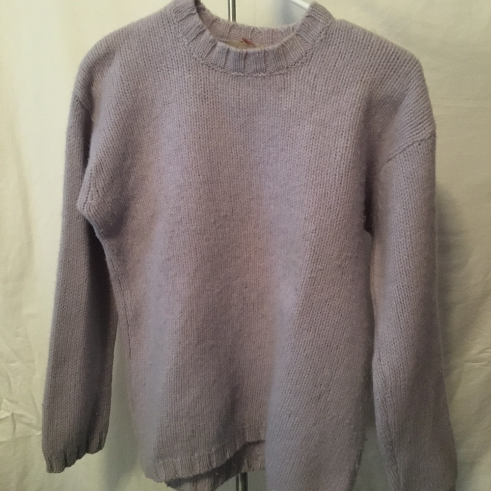 J.Crew Blue/Grey 100% Wool Crew Neck Sweater